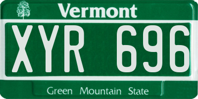 VT license plate XYR696