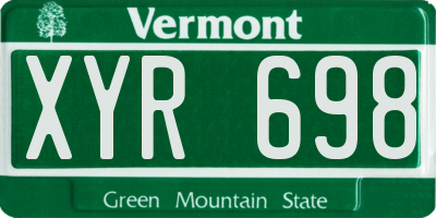 VT license plate XYR698