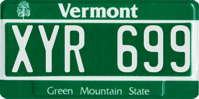 VT license plate XYR699