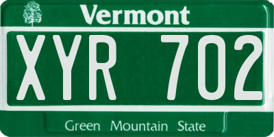 VT license plate XYR702