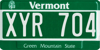VT license plate XYR704