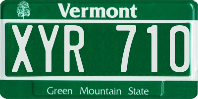 VT license plate XYR710