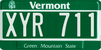 VT license plate XYR711