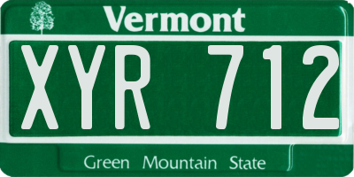 VT license plate XYR712