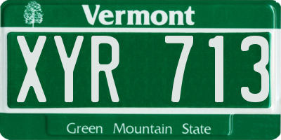 VT license plate XYR713