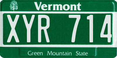 VT license plate XYR714