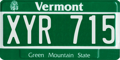 VT license plate XYR715