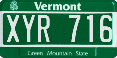 VT license plate XYR716