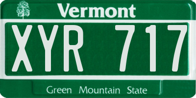 VT license plate XYR717