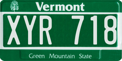VT license plate XYR718