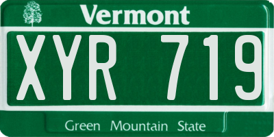 VT license plate XYR719