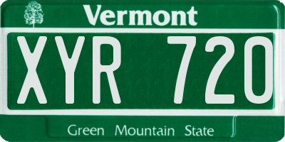VT license plate XYR720