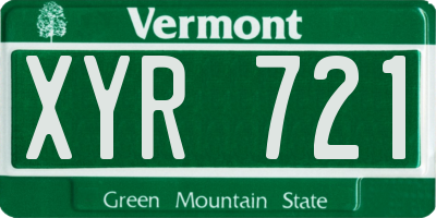 VT license plate XYR721
