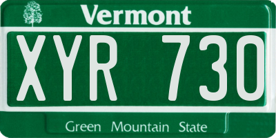VT license plate XYR730