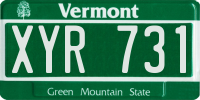 VT license plate XYR731