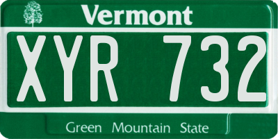 VT license plate XYR732