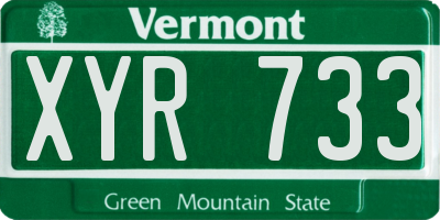 VT license plate XYR733