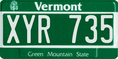 VT license plate XYR735