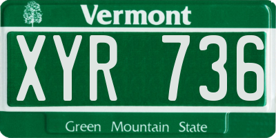 VT license plate XYR736