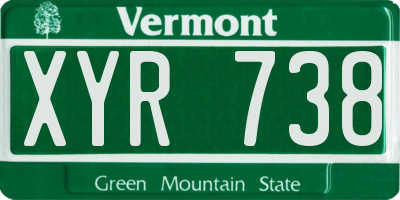 VT license plate XYR738