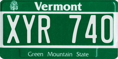 VT license plate XYR740