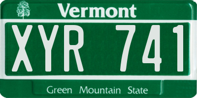 VT license plate XYR741