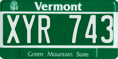 VT license plate XYR743