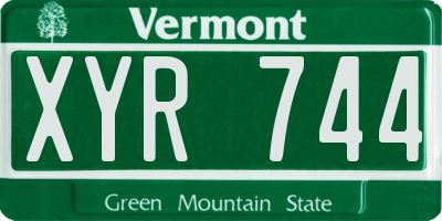 VT license plate XYR744