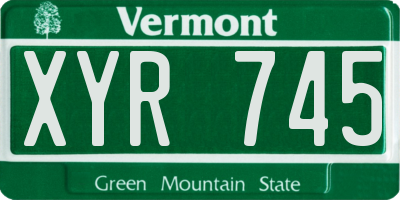 VT license plate XYR745