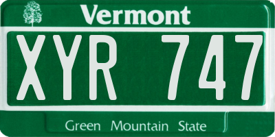 VT license plate XYR747