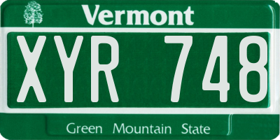 VT license plate XYR748