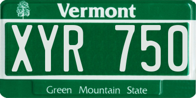 VT license plate XYR750