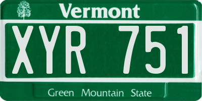 VT license plate XYR751