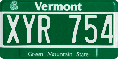 VT license plate XYR754