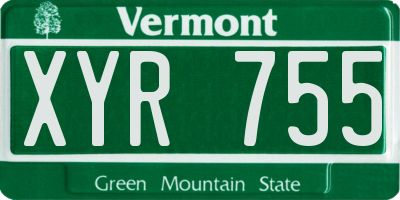 VT license plate XYR755