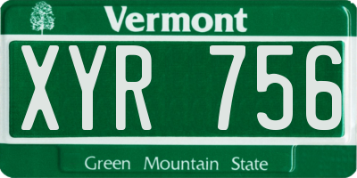 VT license plate XYR756