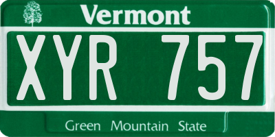 VT license plate XYR757