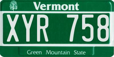 VT license plate XYR758