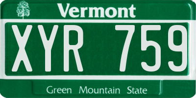 VT license plate XYR759