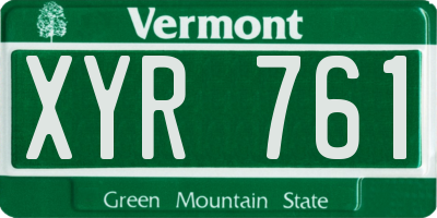 VT license plate XYR761