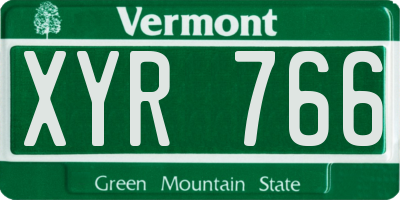 VT license plate XYR766