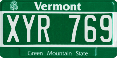 VT license plate XYR769