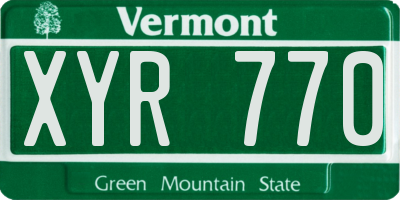 VT license plate XYR770
