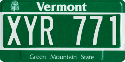 VT license plate XYR771