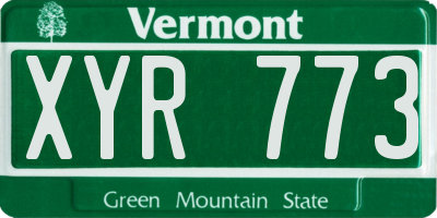 VT license plate XYR773
