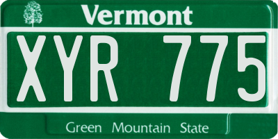 VT license plate XYR775
