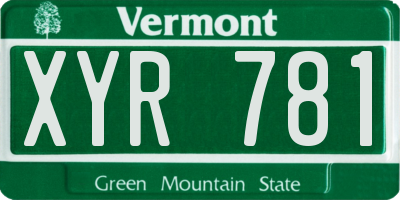 VT license plate XYR781
