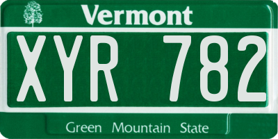 VT license plate XYR782
