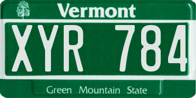 VT license plate XYR784