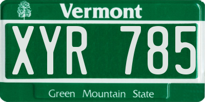 VT license plate XYR785